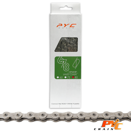 440308.01 P.Y.C. Fahrradkette 8-fach 1/2 x 3/32 Inch - 116L - 7.1 mm