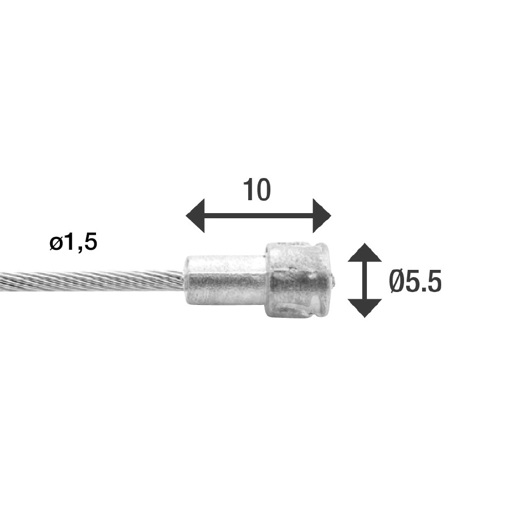 74.6411RVS-BOX ELVEDES Bremsseil innen Edelstahl 2000 mm ø 1,5 mm (100x) 1 × 19 ø 1,5 x 2000 / ø 5,5 × 10 mm