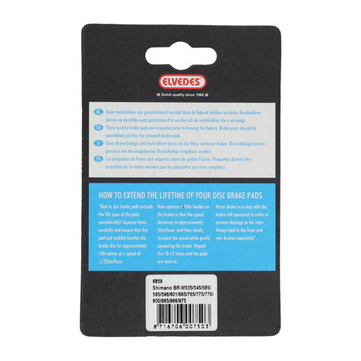 74.6859 ELVEDES Disc brake pads Organic Blue set