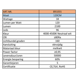 891055 MERKLOOS Tube fluorescent LED 120 cm