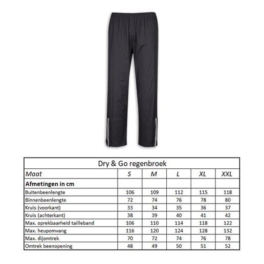 610919.10.S LYNX Regenhose Dry & Go S 106 x 72 x 116 cm