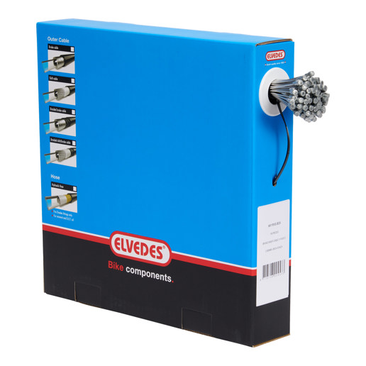 74.6411RVS-BOX ELVEDES Bremsseil innen Edelstahl 2000 mm ø 1,5 mm (100x) 1 × 19 ø 1,5 x 2000 / ø 5,5 × 10 mm