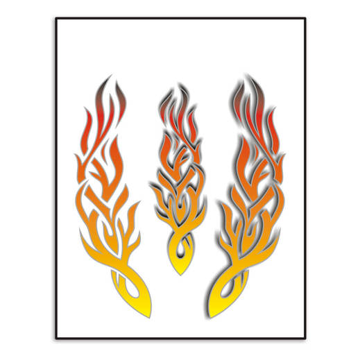 980581 MERKLOOS Set d'autocollants flammes tribales 200 x 240 mm