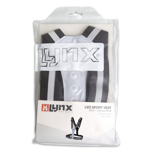 429005.BLA LYNX LED gilet de réflection USB