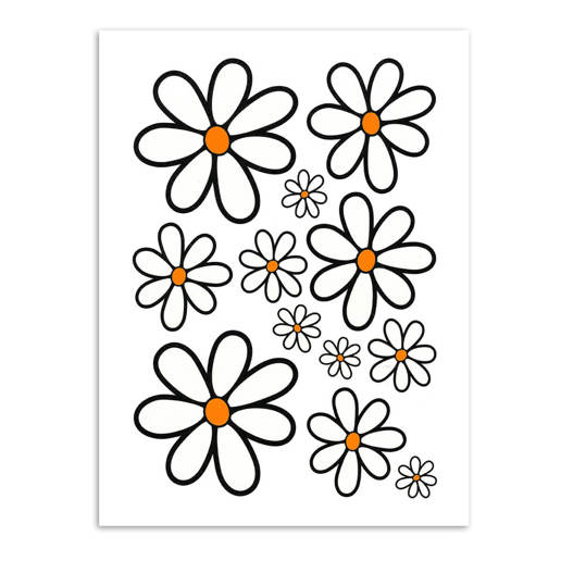 980710 MERKLOOS Set d'autocollants marguerite commune L 340 x 240 mm