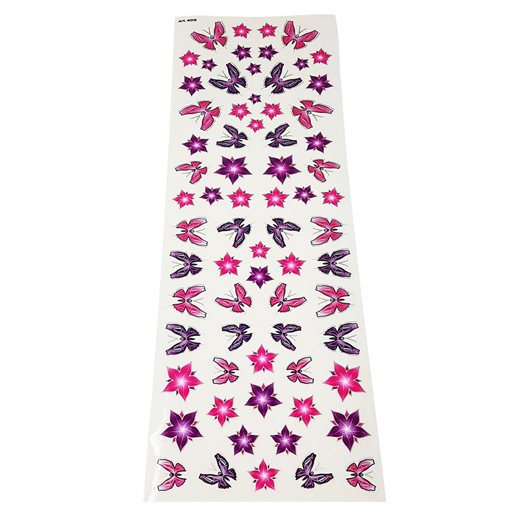 092305 MERKLOOS Set d'autocollants de cadre de vélo fleurs et papillons 160 x 470 mm