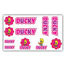 092081 MERKLOOS Set d'autocollants pour cadre de vélo Ducky rose 125 x 180 mm