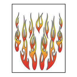 980700 MERKLOOS Set d'autocollants flammes 911 240 x 200 mm