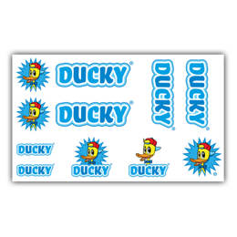 092080 MERKLOOS Bicycle frame sticker set Ducky blue 125 x 180 mm