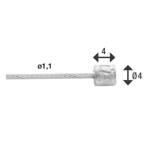 74.6472RVS-3M-BOX ELVEDES Schaltzug innen Edelstahl 3000 mm ø 1,1 mm (50x) 1 x 19 ø 1,1 x 3000 / ø 4 x 4 mm