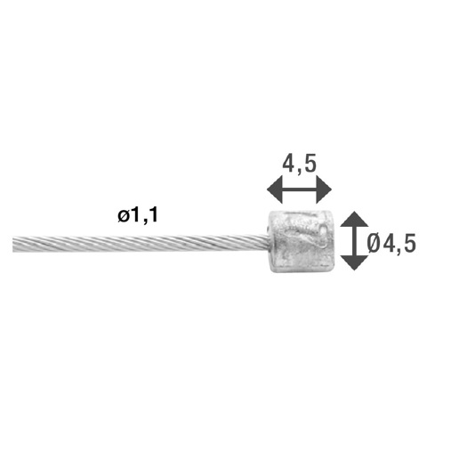 74.6472RVS-SHIM-SL-BOX ELVEDES Schaltzug innen Slick Edelstahl 2250 mm ø 1,1 mm (100x) 1 x 19 ø 1,1 x 2250 / ø 4,5 x 4,5 mm