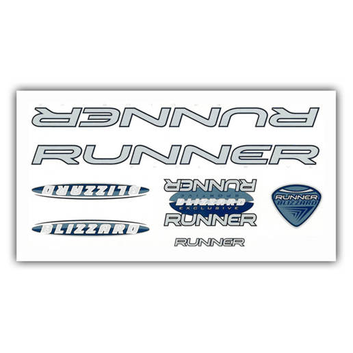 092077 MERKLOOS Bicycle frame sticker set Runner Blizzard blue 140 x 260 mm