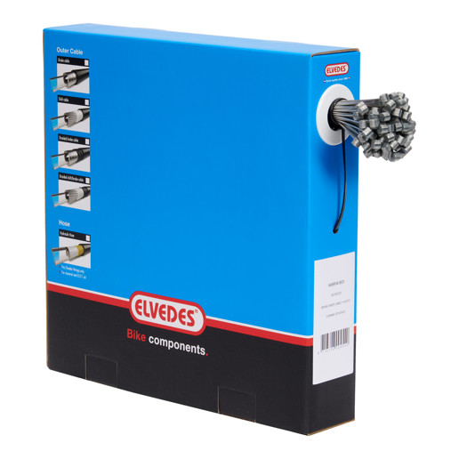 74.6426RVS-BOX ELVEDES Rem binnenkabel RVS 2000 mm ø 1,5 mm (100x) 1 × 19 ø 1,5 x 2000 / ø 7 × 6 mm